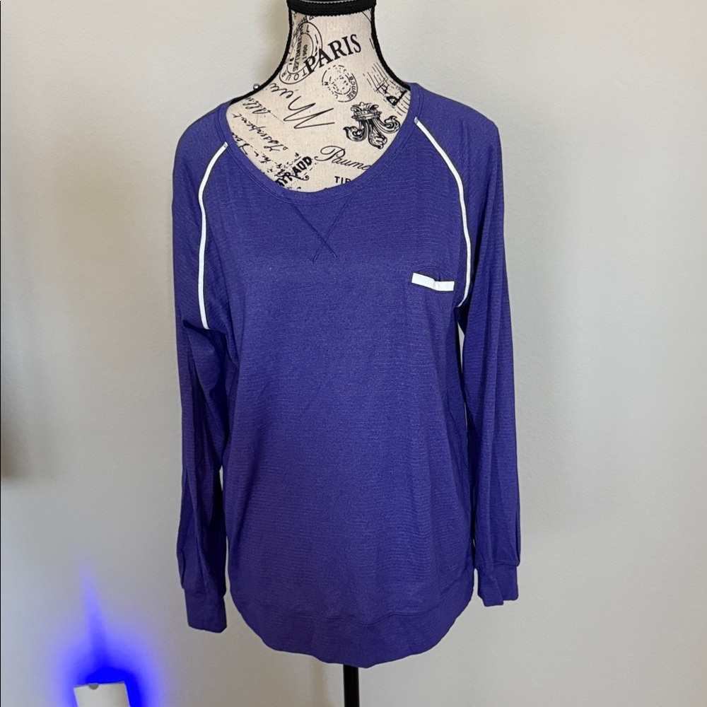 Athleta Purple Women's Sweatshirt with White Accents